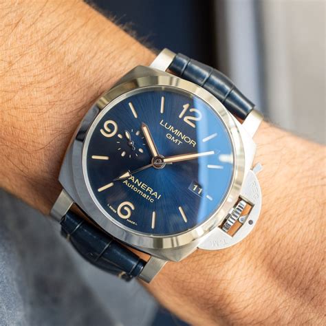 panerai blue dial 47mm|panerai pam01033.